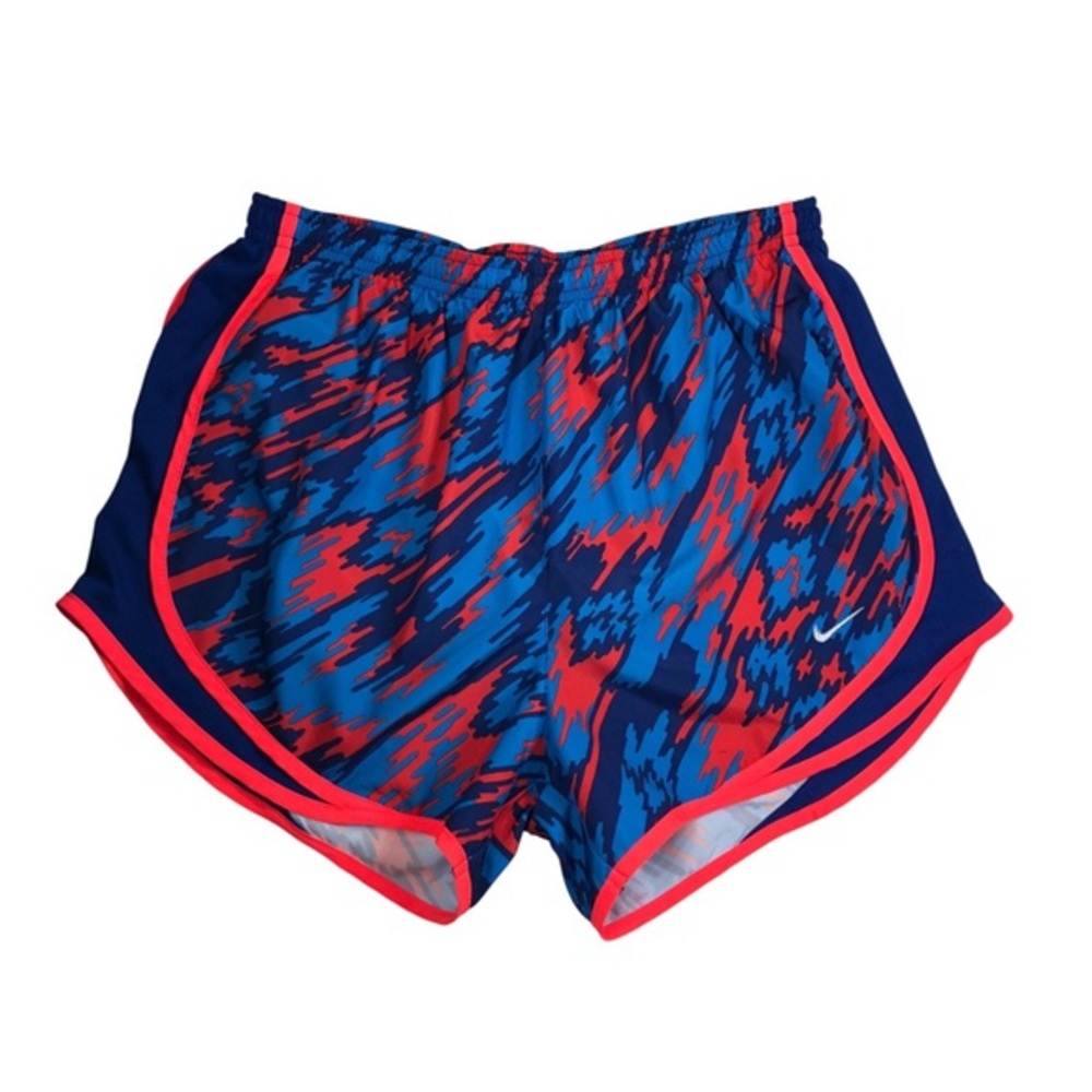 Nike Dri-Fit Blue Orange Red Geometric Print Running Lined Athletic Shorts M